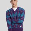 Manner Manuel Ritz Pullover & Strickjacken | Pullover Mit Argyle-Muster Violett