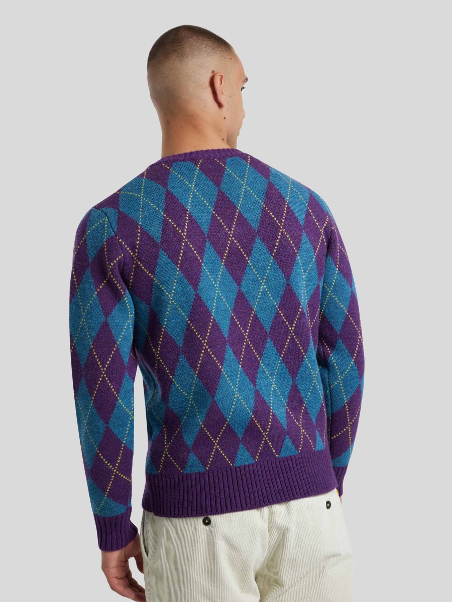 Manner Manuel Ritz Pullover & Strickjacken | Pullover Mit Argyle-Muster Violett