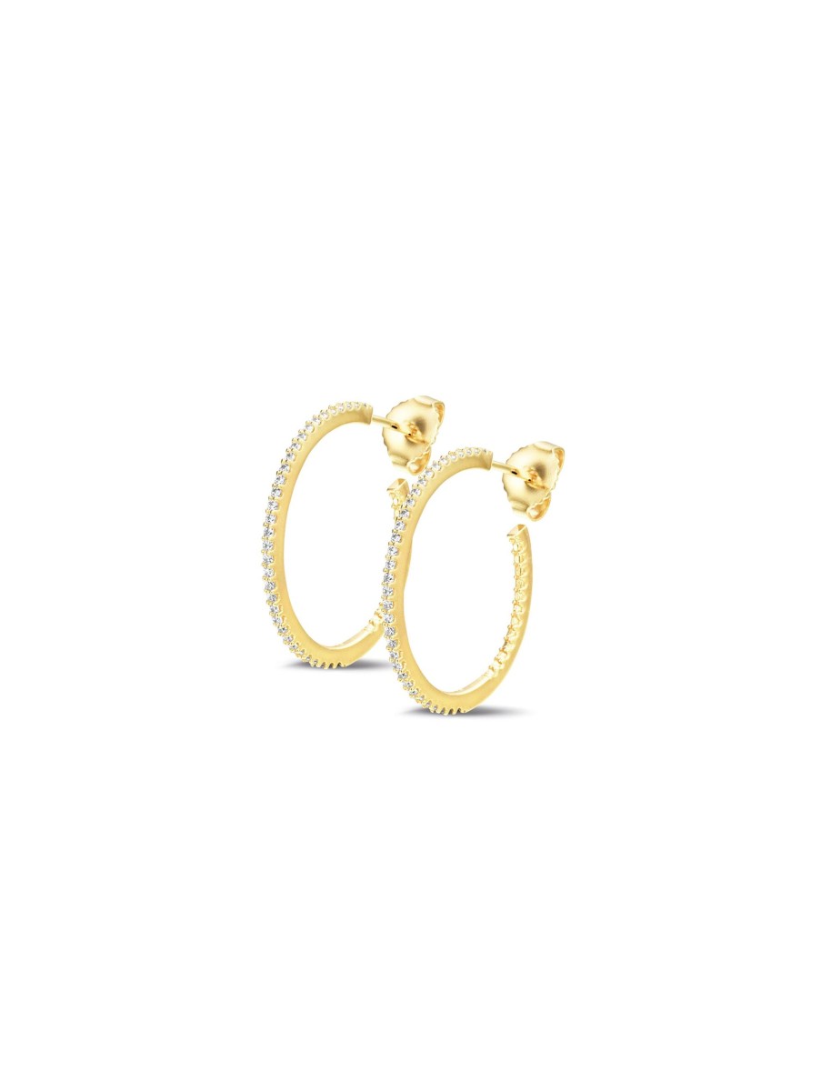 Frauen Phantasya Schmuck | Creolen Mit Zirkonia Steinen 1433 Gold