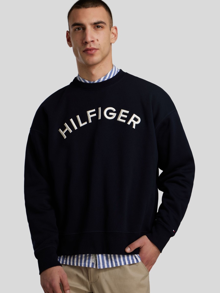 Manner Tommy Hilfiger Hoodies & Sweatshirts | Sweatshirt Mit Logo Marine