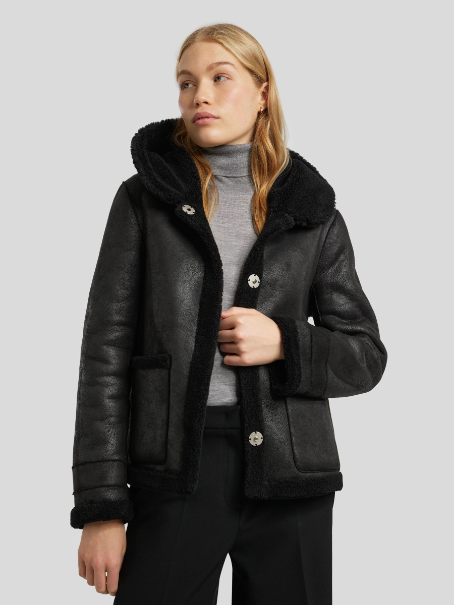 Frauen Leonardo Jacken | Teddyjacke Reversible Schwarz