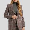 Frauen iBlues Blazer | Blazer Mit Hahnentritt-Muster Multicolor