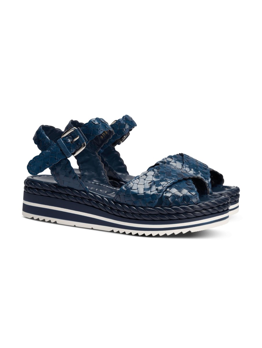 Frauen Pons Quintana Sandalen & Sandaletten | Plattform Sandale Milan Marine