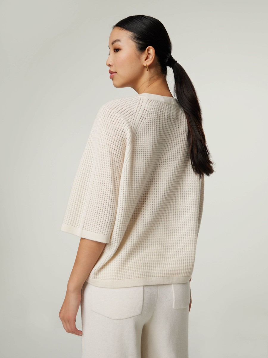 Frauen Allude Pullover & Strick | Strickshirt Aus Schurwolle Ecru