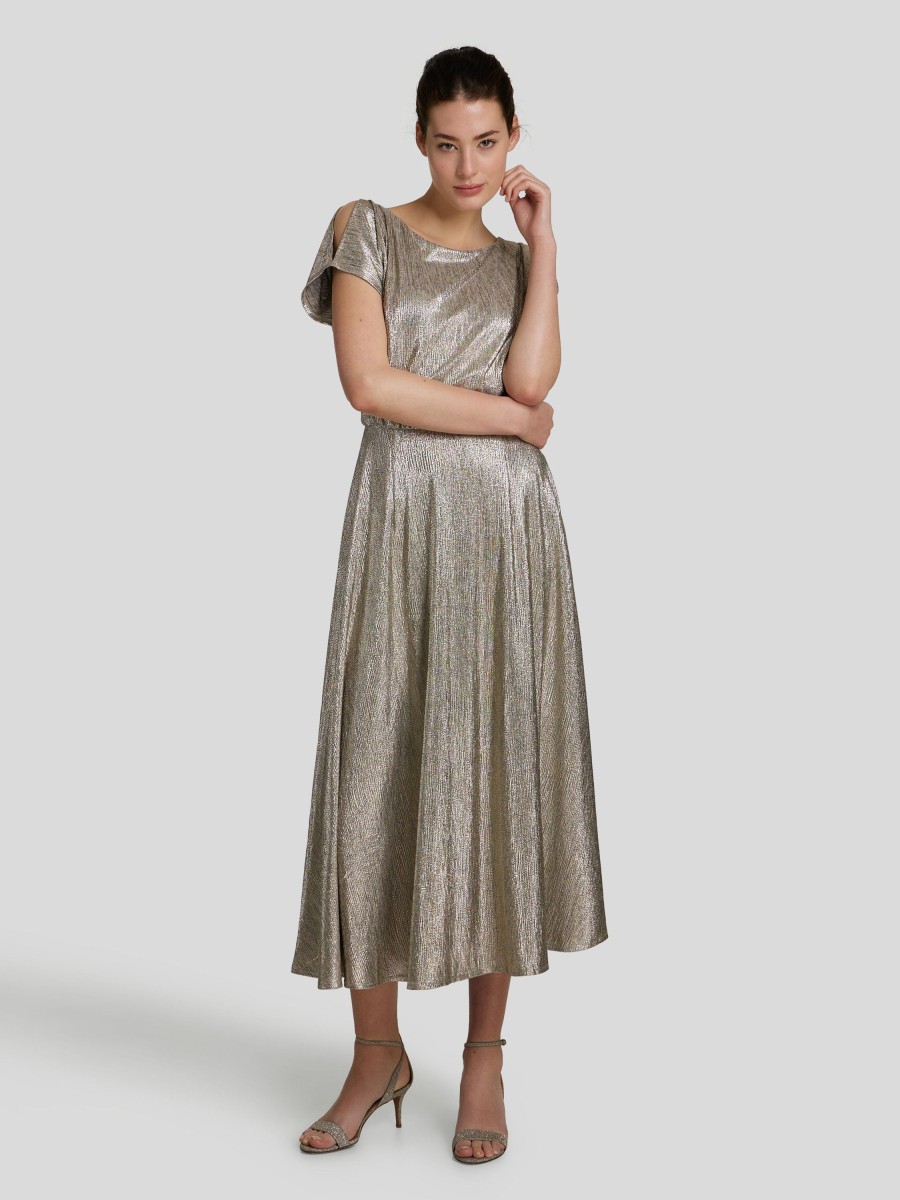 Frauen Swing Kleider | Cocktailkleid Metallic