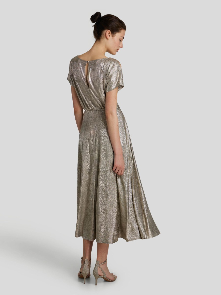 Frauen Swing Kleider | Cocktailkleid Metallic