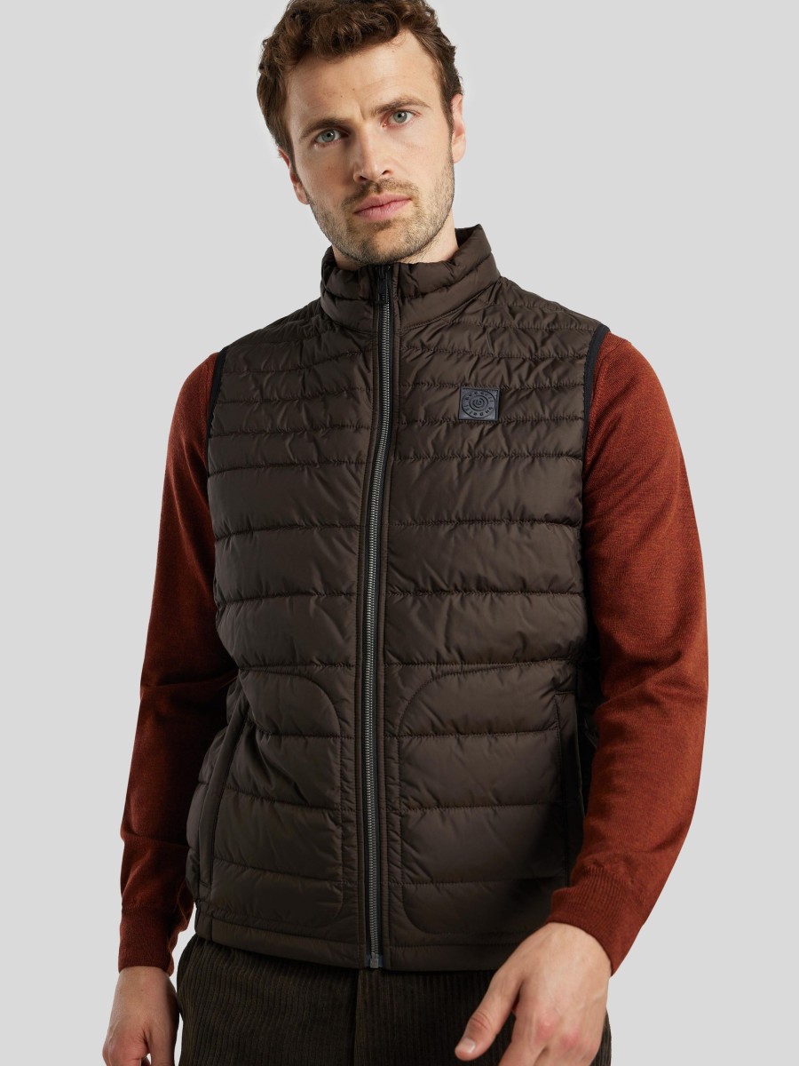 Manner Bugatti Gilets & Westen | Steppweste Braun