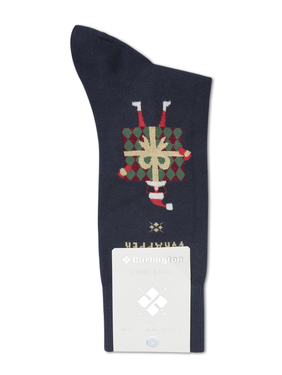 Manner Burlington Wasche & Loungewear | Socken Merry Xmas Marine