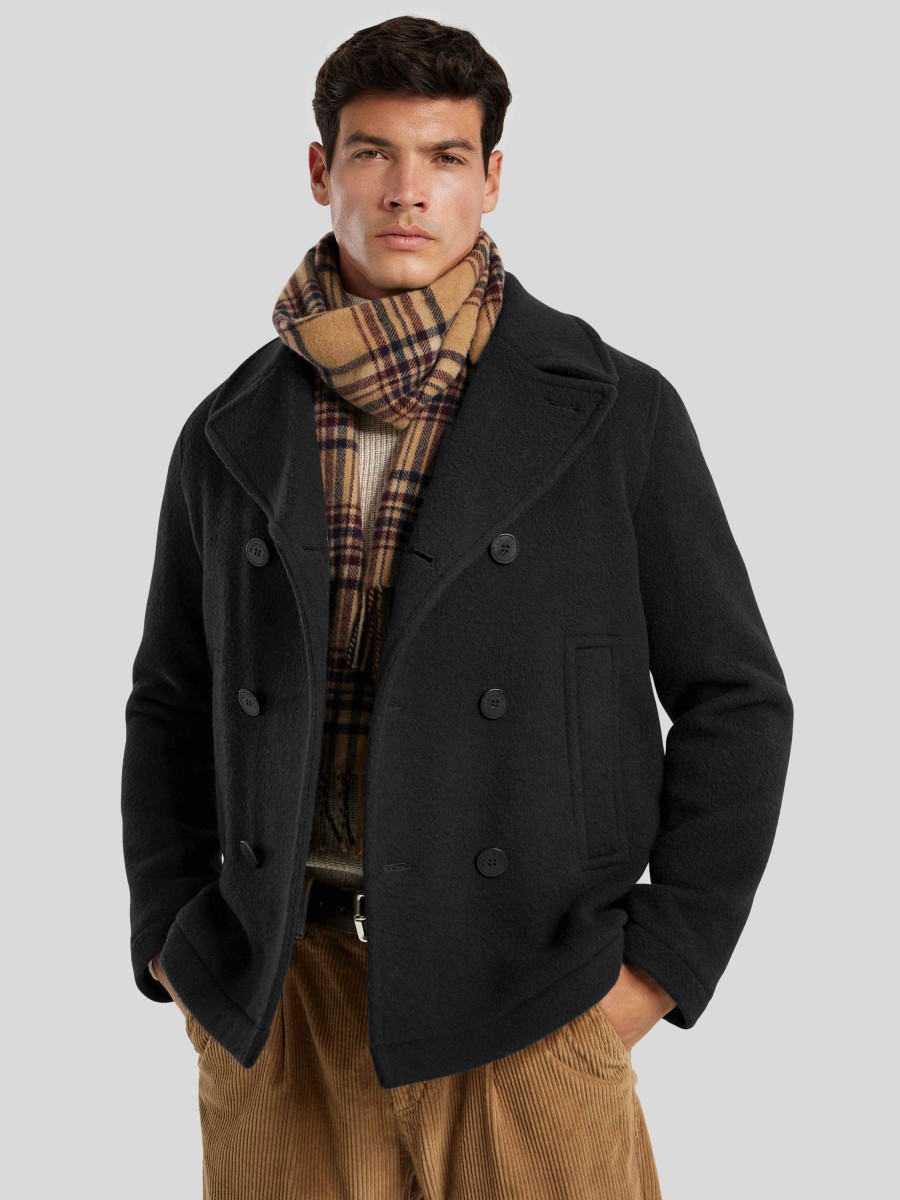 Manner Marc O Jacken | Cabanjacke Aus Wolle Schwarz