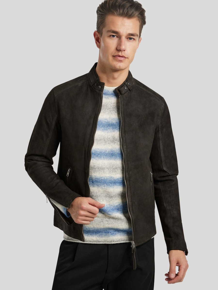 Manner AllSaints Jacken | Lederjacke Grau