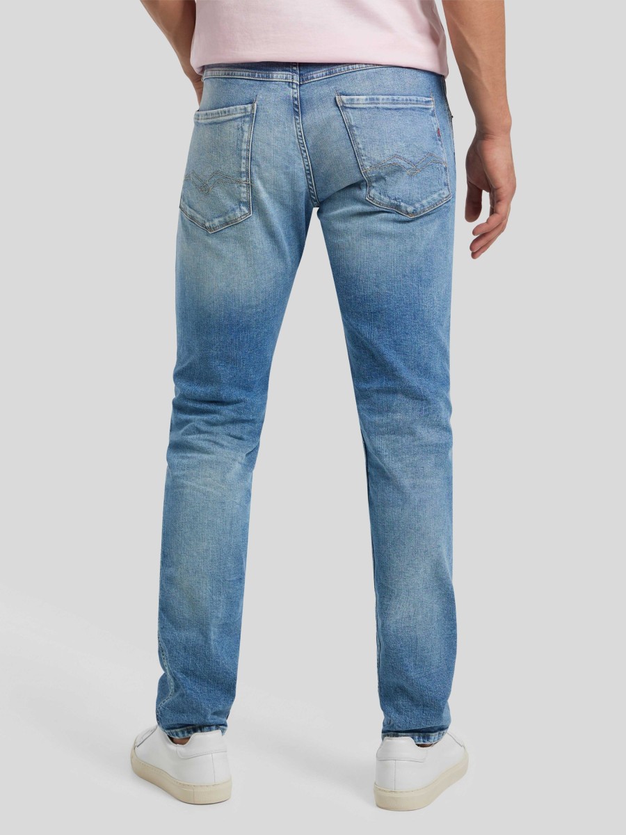 Manner Replay Jeans | Jeans Im Slim Fit Anbass Destroyed